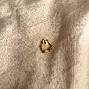 Fendi Gold-Tone Chain Link Logo Ring